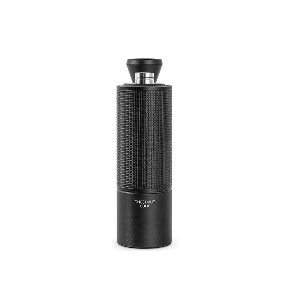 Timemore Chestnut C3 ESP hand grinder in black, the burr grinder this comparison recommends